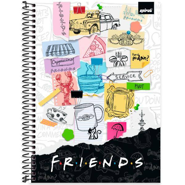 Caderno Universitário Capa Dura, 1 x 1, 80 folhas, Friends, 2645050, Spiral Frd - PT 1 UN Caderno Universitário Capa Dura, 1 x 1, 80 folhas, Friends, 2645050, Spiral Frd - PT 1 UN