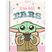 Caderno Universitário Capa Dura, 1 x 1, 80 folhas, Grogu, Star Wars, 2642622, Spiral Gro - PT 1 UN