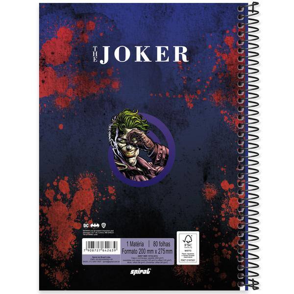 Caderno Universitário Capa Dura, 1 x 1, 80 Folhas, Joker, 2642639, Spiral Jok - PT 1 UN Caderno Universitário Capa Dura, 1 x 1, 80 Folhas, Joker, 2642639, Spiral Jok - PT 1 UN