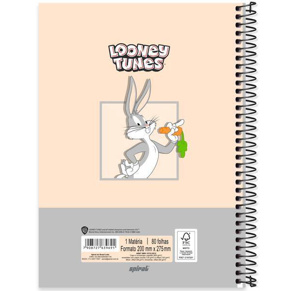 Caderno Universitário Capa Dura, 1 x 1, 80 folhas, Looney Tunes, Pernalonga, 2639691, Spiral Lt - PT 1 UN Caderno Universitário Capa Dura, 1 x 1, 80 folhas, Looney Tunes, Pernalonga, 2639691, Spiral Lt - PT 1 UN