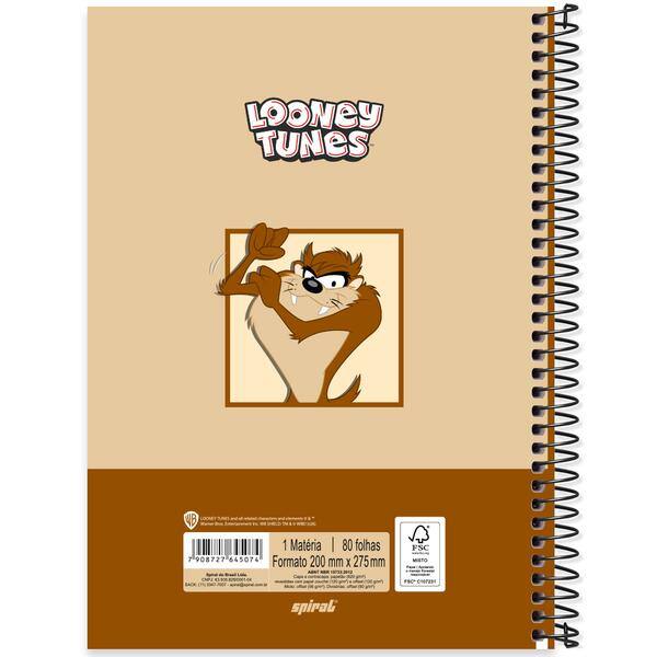 Caderno Universitário Capa Dura, 1 x 1, 80 Folhas, Looney Tunes, Taz, 2645074, Spiral Lt - PT 1 UN Caderno Universitário Capa Dura, 1 x 1, 80 Folhas, Looney Tunes, Taz, 2645074, Spiral Lt - PT 1 UN