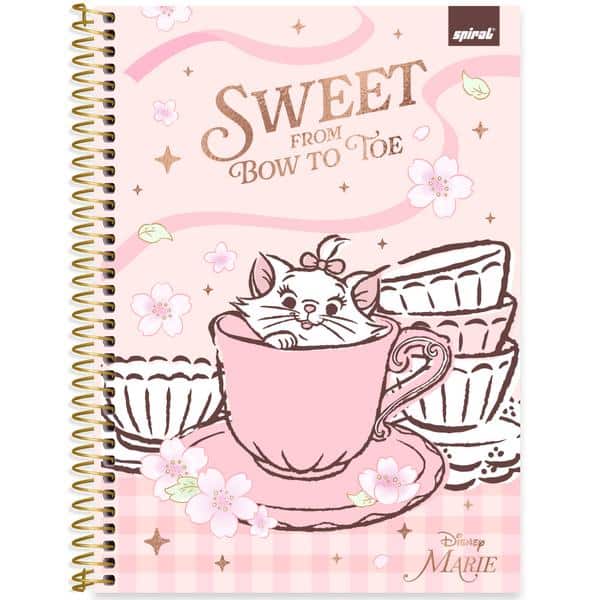 Caderno Universitário Capa Dura, 1 x 1, 80 Folhas, Marie, 2642646, Spiral Mar - PT 1 UN