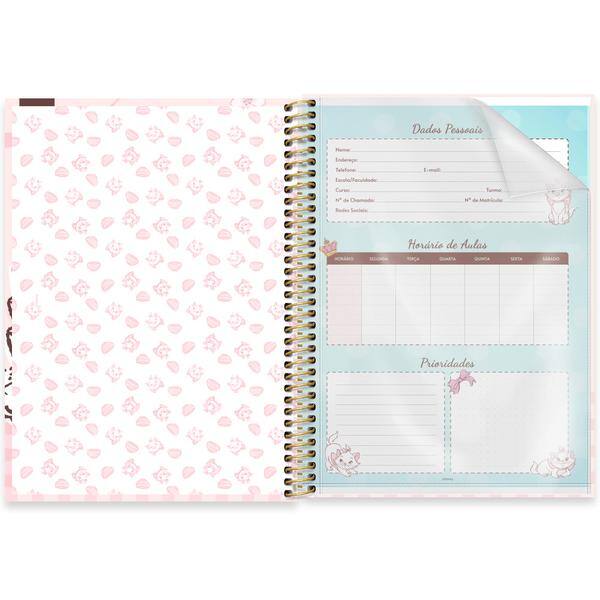 Caderno Universitário Capa Dura, 1 x 1, 80 Folhas, Marie, 2642646, Spiral Mar - PT 1 UN