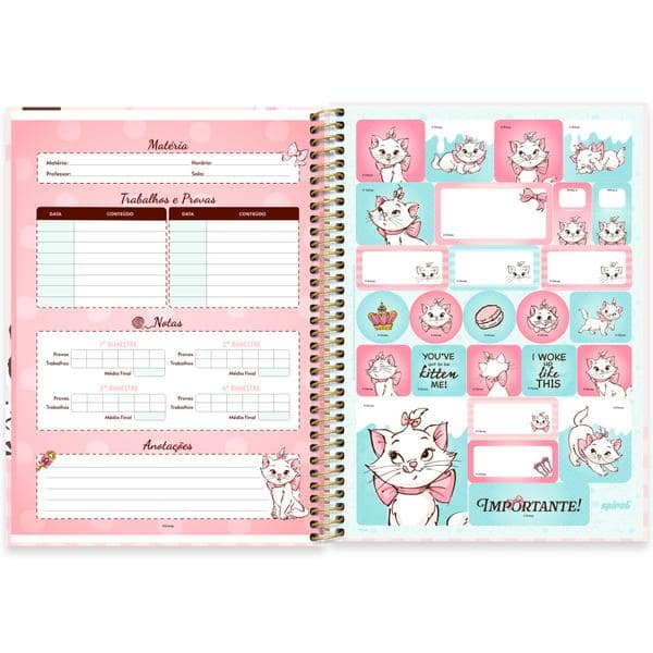 Caderno Universitário Capa Dura, 1 x 1, 80 Folhas, Marie, 2642646, Spiral Mar - PT 1 UN