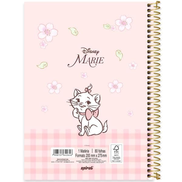 Caderno Universitário Capa Dura, 1 x 1, 80 Folhas, Marie, 2642646, Spiral Mar - PT 1 UN