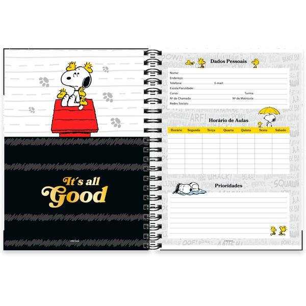 Caderno univ.capa dura 1x1 80fls Snoopy Prem. 2645234 Spiral Sno PT 1 UN