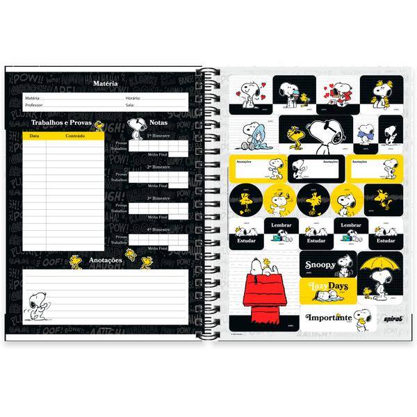 Caderno univ.capa dura 1x1 80fls Snoopy Prem. 2645234 Spiral Sno PT 1 UN