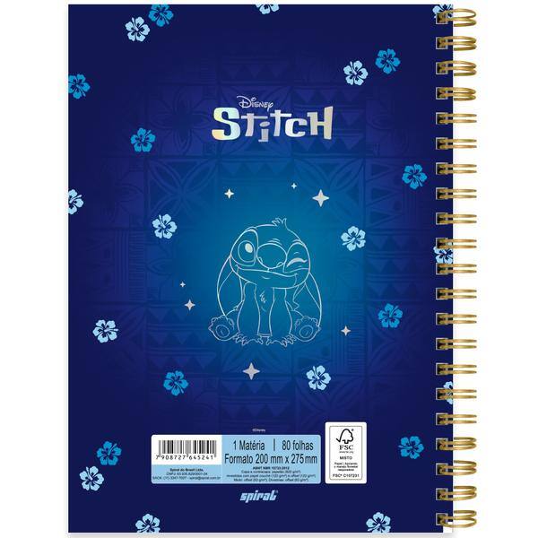 Caderno univ.capa dura 1x1 80fls Stitch Prem. 2645241 Spiral Ds PT 1 UN Caderno univ.capa dura 1x1 80fls Stitch Prem. 2645241 Spiral Ds PT 1 UN
