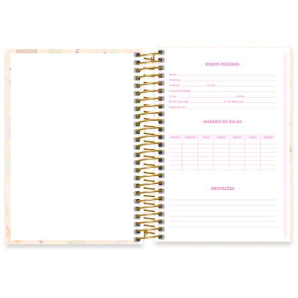 Caderno 1/4 espiral capa dura 80fls Princesas 2645739 Spiral Pn PT 1 UN