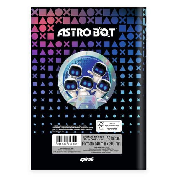 Caderno 1/4, Capa dura, Costurado, 80 folhas, Astro Bot, 2643254, Spiral Abt - PT 1 UN