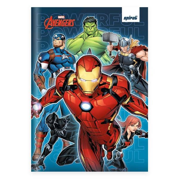 Caderno 1/4 costurado capa dura, 1 matéria, 80 folhas, Avengers, 2645630, Spiral Av - PT 1 UN Caderno 1/4 costurado capa dura, 1 matéria, 80 folhas, Avengers, 2645630, Spiral Av - PT 1 UN