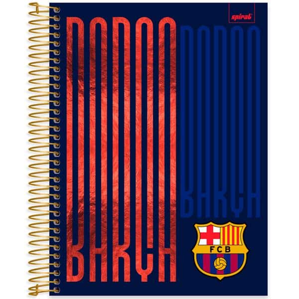 Caderno Universitário Capa Dura, 10 x 1, 160 Folhas, Barcelona FC, 2642714, Spiral Bc - PT 1 UN Caderno Universitário Capa Dura, 10 x 1, 160 Folhas, Barcelona FC, 2642714, Spiral Bc - PT 1 UN