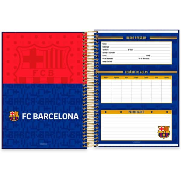 Caderno Universitário Capa Dura, 10 x 1, 160 Folhas, Barcelona FC, 2642714, Spiral Bc - PT 1 UN Caderno Universitário Capa Dura, 10 x 1, 160 Folhas, Barcelona FC, 2642714, Spiral Bc - PT 1 UN