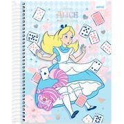Caderno Universitário Capa Dura, 10 x 1, 160 Folhas, Disney Clássico, Alice no país das maravilhas, 2642752, Spiral Cld - PT 1 UN