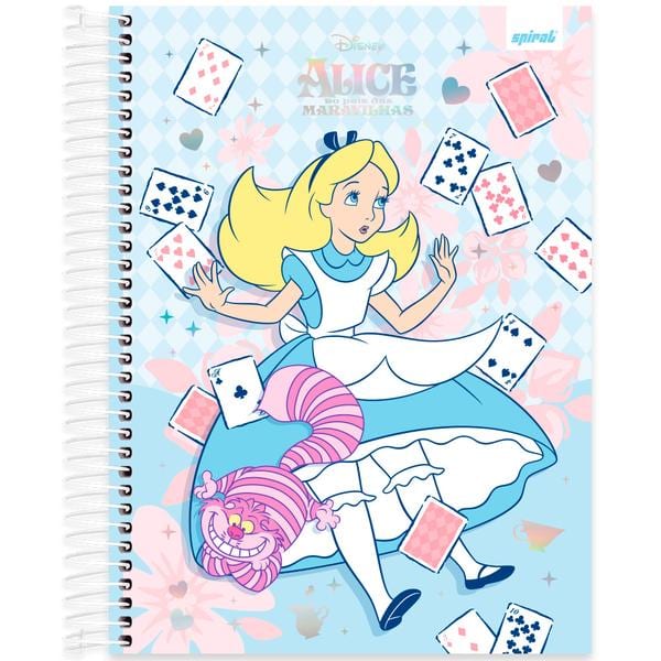 Caderno Universitário Capa Dura, 10 x 1, 160 Folhas, Disney Clássico, Alice no país das maravilhas, 2642752, Spiral Cld - PT 1 UN Caderno Universitário Capa Dura, 10 x 1, 160 Folhas, Disney Clássico, Alice no país das maravilhas, 2642752, Spiral Cld - PT 1 UN