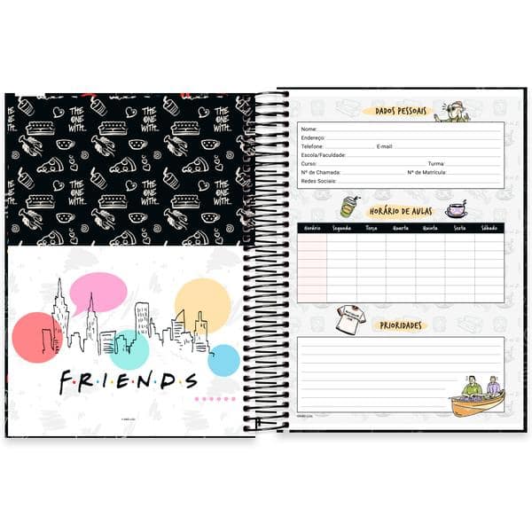 Caderno Universitário Capa Dura, 10 x 1, 160 Folhas, Friends, 2645166, Spiral Frd - PT 1 UN Caderno Universitário Capa Dura, 10 x 1, 160 Folhas, Friends, 2645166, Spiral Frd - PT 1 UN