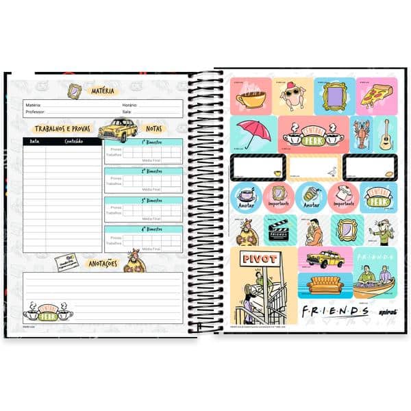 Caderno Universitário Capa Dura, 10 x 1, 160 Folhas, Friends, 2645166, Spiral Frd - PT 1 UN Caderno Universitário Capa Dura, 10 x 1, 160 Folhas, Friends, 2645166, Spiral Frd - PT 1 UN