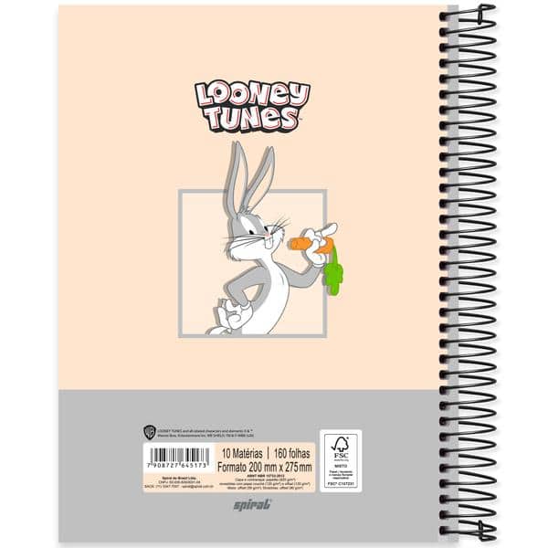 Caderno univ.capa dura 10x1 160fls L. Tunes 2645173 Spiral Lt PT 1 UN Caderno univ.capa dura 10x1 160fls L. Tunes 2645173 Spiral Lt PT 1 UN