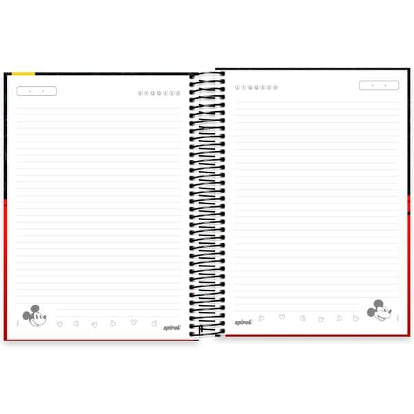 Caderno Universitário, Capa Dura, 10 x 1, 160 Folhas, Mickey Mouse Clássico, 2642783, Spiral Mk - PT 1 UN