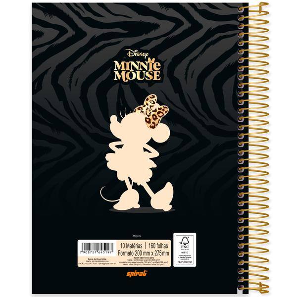 Universitário Capa Dura, 10 x 1, 160 Folhas, Minnie Clássica, 2645197, Spiral Mn - PT 1 UN