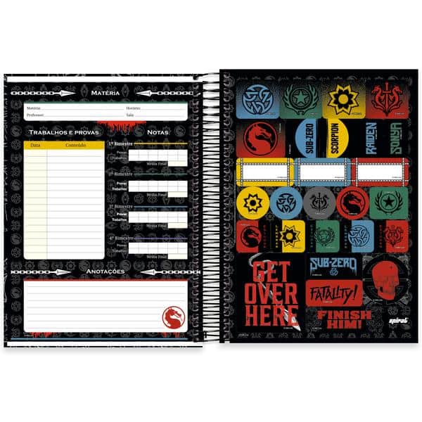 Caderno Universitário Capa Dura, 10 x 1, 160 folhas, Mortal Kombat, 2642790, Spiral Mtk - PT 1 UN Caderno Universitário Capa Dura, 10 x 1, 160 folhas, Mortal Kombat, 2642790, Spiral Mtk - PT 1 UN