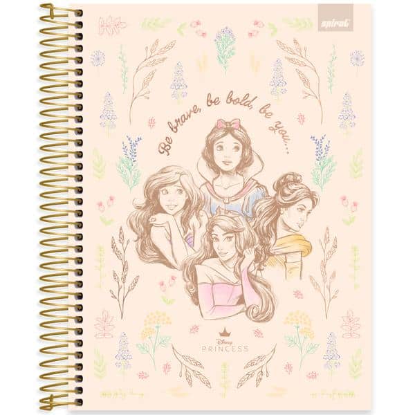 Caderno univ.capa dura 10x1 160fls Princesas 2642806 Spiral Pn PT 1 UN