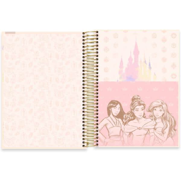 Caderno univ.capa dura 10x1 160fls Princesas 2642806 Spiral Pn PT 1 UN