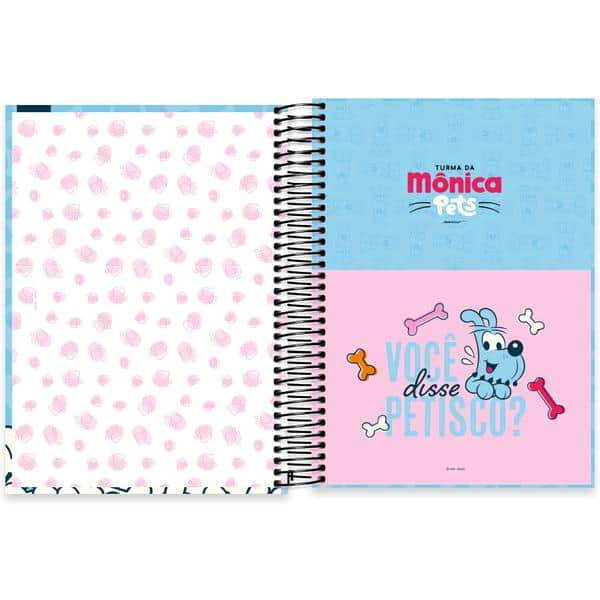 Universitário Capa Dura, 10 x 1, 160 Folhas, Turma da Mônica Pets, Bidu, 2640215, Tdp - PT 1 UN