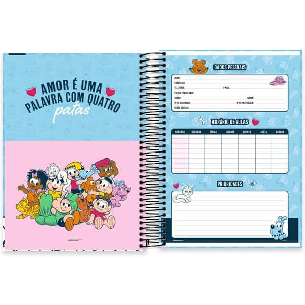 Universitário Capa Dura, 10 x 1, 160 Folhas, Turma da Mônica Pets, Bidu, 2640215, Tdp - PT 1 UN