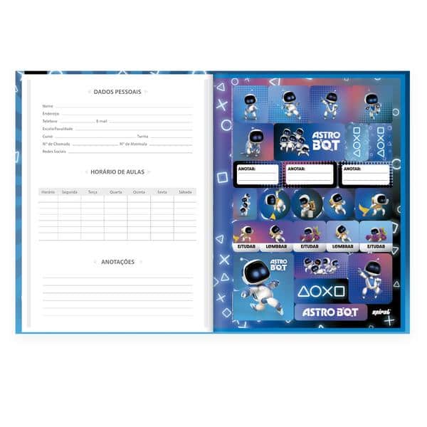 Caderno Universitário Capa Dura, Costurado, 80 folhas, Astro Bot, 2642950, Spiral Abt - PT 1 UN