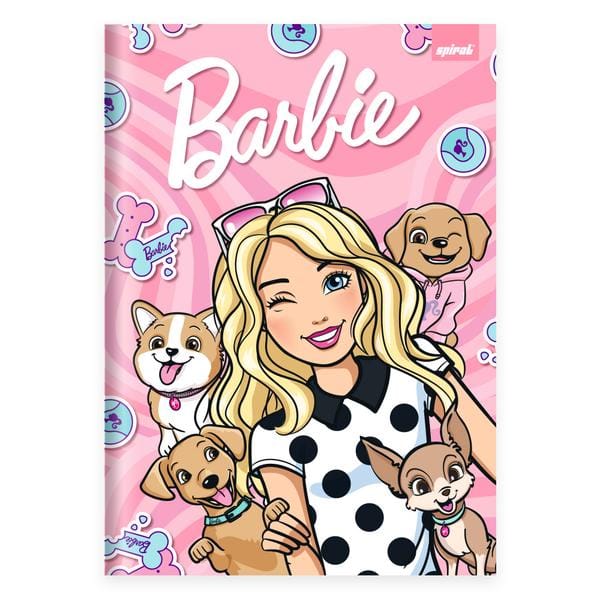 Caderno Univ.C.D. Costurado 80fls Barbie 2645272 Spiral Brb PT 1 UN