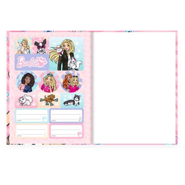 Caderno Univ.C.D. Costurado 80fls Barbie 2645272 Spiral Brb PT 1 UN