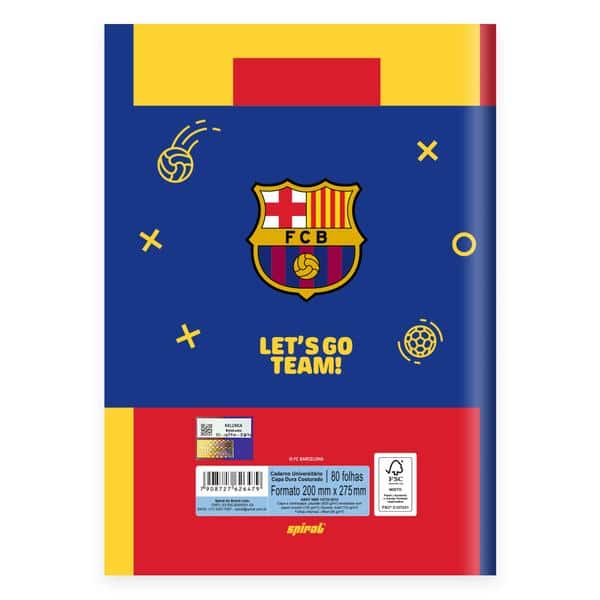 Caderno Universitário Capa Dura, Costurado, 80 folhas, Barcelona, 2642967, Spiral Bc - PT 1 UN Caderno Universitário Capa Dura, Costurado, 80 folhas, Barcelona, 2642967, Spiral Bc - PT 1 UN