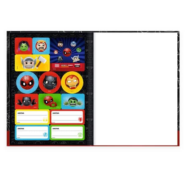 Caderno Universitário, Capa Dura Costurado, 80 folhas, Marvel Emoji, 2640598, Spiral Mve - PT 1 UN Caderno Universitário, Capa Dura Costurado, 80 folhas, Marvel Emoji, 2640598, Spiral Mve - PT 1 UN