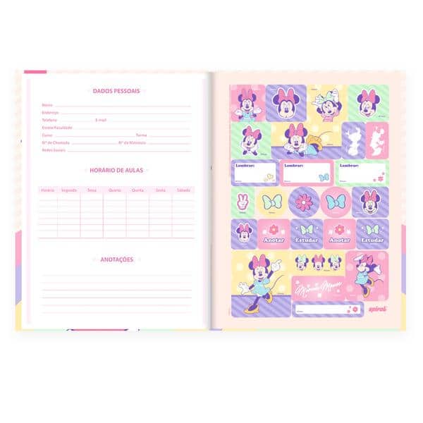 Caderno Universitário Capa Dura, Costurado, 80 folhas, Minnie Clássica, Disney, 2645319, Spiral Mn - PT 1 UN Caderno Universitário Capa Dura, Costurado, 80 folhas, Minnie Clássica, Disney, 2645319, Spiral Mn - PT 1 UN