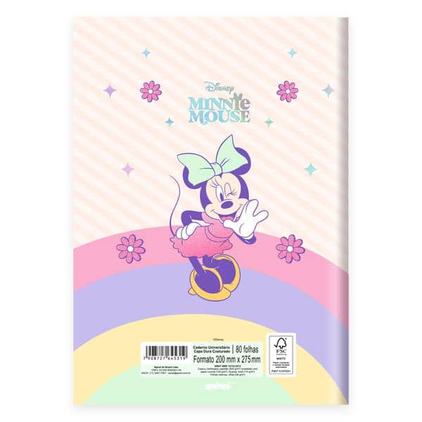 Caderno Universitário Capa Dura, Costurado, 80 folhas, Minnie Clássica, Disney, 2645319, Spiral Mn - PT 1 UN Caderno Universitário Capa Dura, Costurado, 80 folhas, Minnie Clássica, Disney, 2645319, Spiral Mn - PT 1 UN