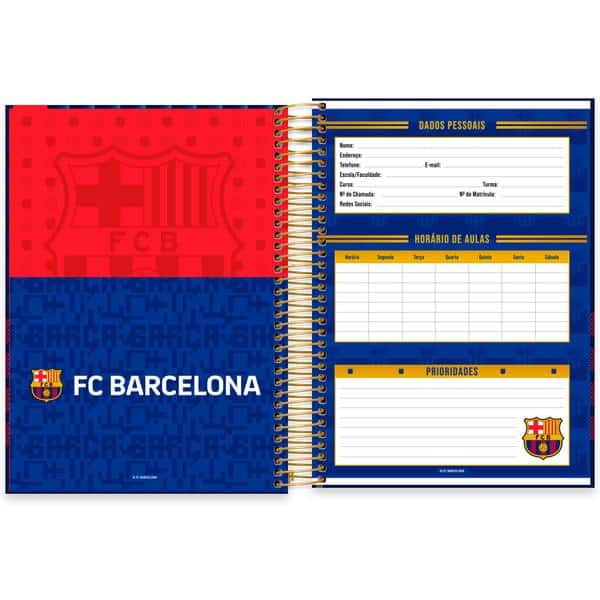 Caderno univ.capa dura 20x1 320fls Barcelona 2645210 Spiral Bc PT 1 UN