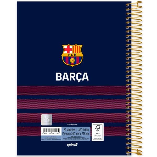 Caderno univ.capa dura 20x1 320fls Barcelona 2645210 Spiral Bc PT 1 UN