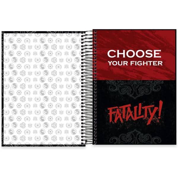Caderno univ.capa dura 20x1 320fls M. Kombat 2642929 Spiral Mtk PT 1 UN