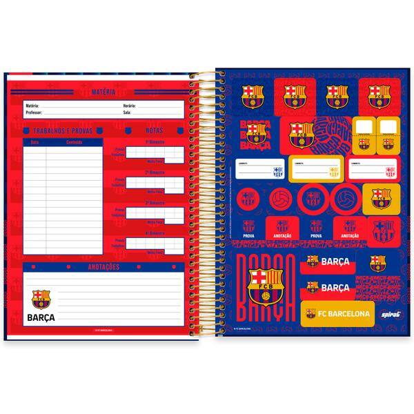 Caderno Universitário Capa Dura, 15 x 1, 240 Folhas, Barcelona FC, 2642844, Spiral Bc - PT 1 UN Caderno Universitário Capa Dura, 15 x 1, 240 Folhas, Barcelona FC, 2642844, Spiral Bc - PT 1 UN