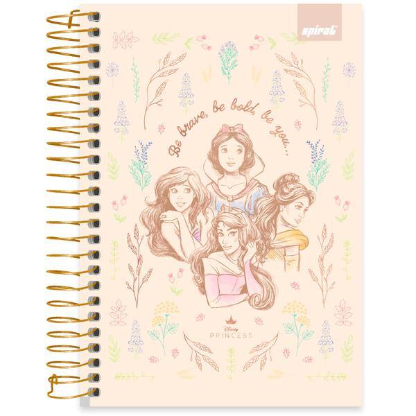 Caderno 1/4 espiral C.D. 160fls Princesas 2645753 Spiral Pn PT 1 UN