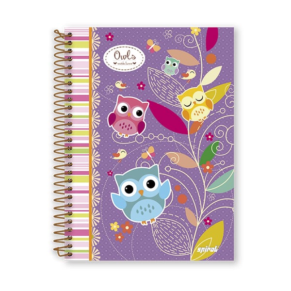Caderno Universitário capa dura 1x1 Corujinha 06692 Spiral PT 1 UN