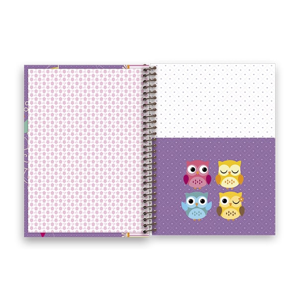 Caderno Universitário capa dura 1x1 Corujinha 06692 Spiral PT 1 UN