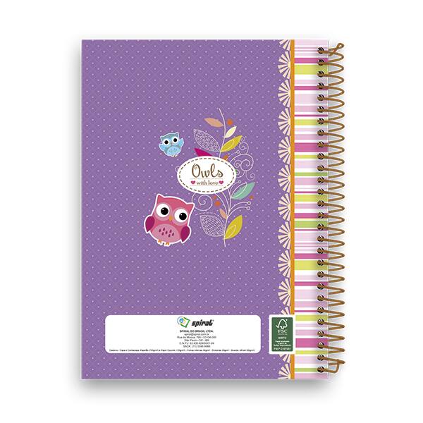 Caderno Universitário capa dura 1x1 Corujinha 06692 Spiral PT 1 UN