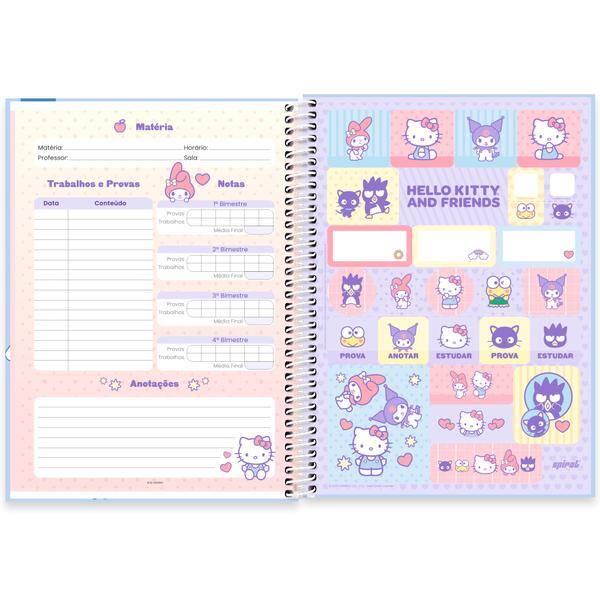 Caderno univ.capa dura 1x1 80fls H.Kitty Amig 2647276 Spiral Hka PT 1 UN