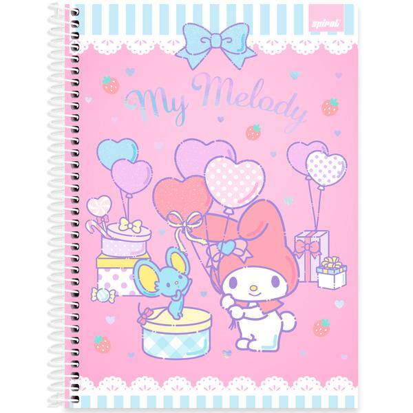 Caderno univ.capa dura 1x1 80fls H.Kitty Amig 2647283 Spiral Hka PT 1 UN