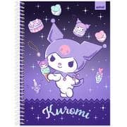 Caderno Universitário Capa Dura, 1 x 1, 80 Folhas, Hello Kitty e amigos, Kuromi, 2647290, Spiral Hka - PT 1 UN