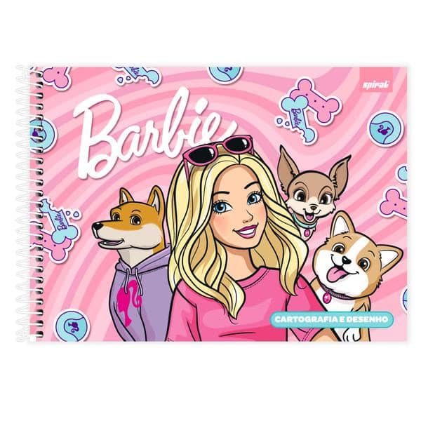 Caderno Cartografia e Desenho Capa Dura 48 Folhas, Barbie, 2645456, Spiral Brb - PT 1 UN