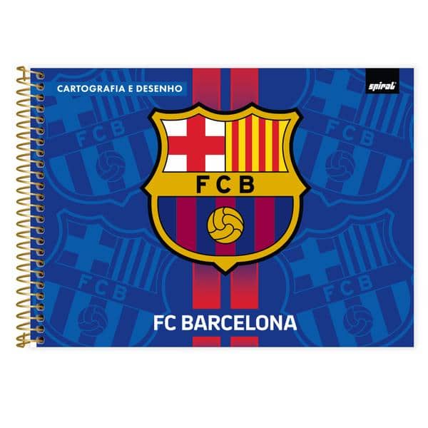Caderno Cartografia e Desenho Capa Dura 48 Folhas, Barcelona FC, 2645463, Spiral Bc - PT 1 UN