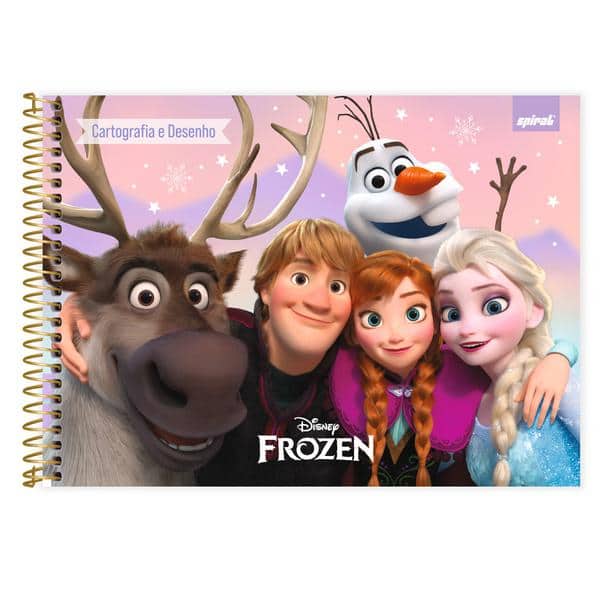 Caderno Cartografia e Desenho Capa Dura 48 Folhas, Frozen, 2645470, Spiral Frz - PT 1 UN